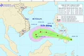 Hình ảnh vị trí và đường đi của áp thấp. (Nguồn: nchmf.gov.vn)