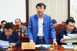 Ông Nguyễn Minh Sơn, Phó Chủ nhiệm Ủy ban Kinh tế của Quốc hội phát biểu tại buổi làm việc. (Ảnh: Tường Vi/TTXVN)