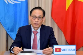 Thứ trưởng Bộ Ngoại giao Lê Hoài Trung tham dự Phiên thảo luận trực tuyến của Hội đồng Bảo an Liên hợp quốc. (Nguồn: TTXVN)