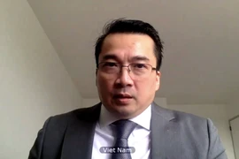 Đại sứ Phạm Hải Anh - Phó trưởng phái đoàn đại diện thường trực Việt Nam tại Liên hợp quốc phát biểu tại phiên họp về vấn đề Syria. (Ảnh: Hữu Thanh/TTXVN)