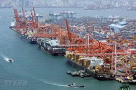 Quang cảnh cảng hàng hóa Busan, cách thủ đô Seoul của Hàn Quốc 450km về phía đông bắc. (Ảnh: AFP/TTXVN)