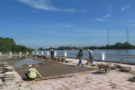 Khu di tích Vàm Nhựt Tảo đang được trùng tu khang trang hơn để đón du khách. (Ảnh: Minh Hưng/TTXVN)