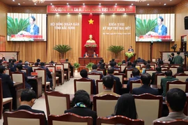 Toàn cảnh kỳ họp thứ 21 Hội đồng nhân dân tỉnh Bắc Ninh khóa 18. (Ảnh: Thanh Thương/TTXVN)