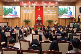Toàn cảnh kỳ họp thứ 21 Hội đồng nhân dân tỉnh Bắc Ninh khóa 18. (Ảnh: Thanh Thương/TTXVN)