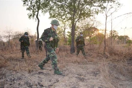 Lực lượng Bộ đội biên phòng c tuần tra trên tuyến biên giới nhằm ngăn chặn nhập cảnh trái phép. Ảnh minh họa. (Nguồn: TTXVN)