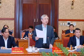 Ông Trần Quốc Vượng, Ủy viên Bộ Chính trị, Thường trực Ban Bí thư chủ trì phiên họp. (Ảnh: Phương Hoa/TTXVN)