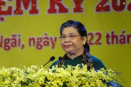 Bà Tòng Thị Phóng, Ủy viên Bộ Chính trị, Phó Chủ tịch Thường trực Quốc hội phát biểu chỉ đạo đại hội. (Ảnh: Sỹ Thắng/TTXVN)