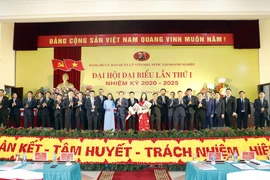 Ban Chấp hành Đảng bộ Ủy ban Quản lý vốn Nhà nước tại doanh nghiệp nhiệm kỳ 2020-2025 ra mắt Đại hội. (Ảnh: Trần Việt/TTXVN)