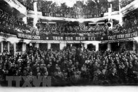 Quang cảnh phiên họp khai mạc kỳ họp thứ nhất, Quốc hội khóa I ngày 2/3/1946. (Ảnh tư liệu TTXVN)