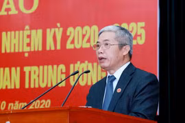 Ông Vũ Thành Nam, Trưởng Ban Tuyên giáo Đảng uỷ Khối các cơ quan Trung ương phát biểu. (Ảnh: Phương Hoa/TTXVN)
