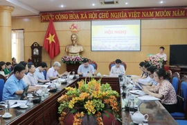 Quang cảnh Hội nghị công bố kết quả nhiệm vụ nghiên cứu, đánh giá, giải quyết hiện tượng sụt lún đất tại huyện Chợ Đồn. (Ảnh: Vũ Hoàng Giang/TTXVN)