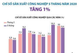[Infographics] Chỉ số sản xuất công nghiệp 5 tháng tăng 1%