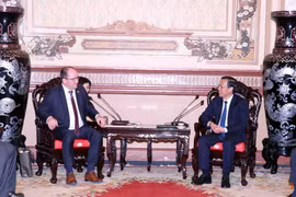 Ông Phan Văn Mãi (phải), Chủ tịch UBND Thành phố Hồ Chí Minh tiếp ông Marek Vyborny, Bộ trưởng Nông nghiệp Cộng hòa Séc. (Ảnh: Xuân Khu/TTXVN)