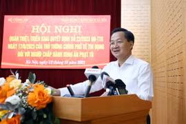 Phó Thủ tướng Lê Minh Khái phát biểu chỉ đạo. (Ảnh: Phạm Kiên/TTXVN)