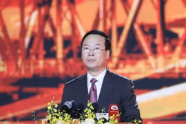 Chủ tịch nước Võ Văn Thưởng phát biểu tại Lễ kỷ niệm. (Ảnh: Thống Nhất/TTXVN)