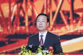 Chủ tịch nước Võ Văn Thưởng phát biểu tại Lễ kỷ niệm. (Ảnh: Thống Nhất/TTXVN)