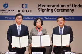 Tổng Giám đốc Vũ Việt Trang thăm, làm việc với Tổng Giám đốc Yonhap