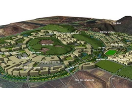 Mô hình tổng thể Trường Đại học Dầu khí Việt Nam và các khu phụ trợ. (Ảnh: Internet)