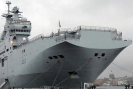 Tàu tấn công đổ bộ lớp Mistral. (Nguồn: AFP)