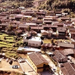 Một góc không gian văn hóa làng du lịch tốt nhất thế giới - Lô Lô Chải (Lũng Cú, Tuyên Quang). (Ảnh: Đức Thọ/TTXVN)