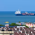 Eo biển Malacca nhìn từ Malacca, Malaysia. (Ảnh: THX/TTXVN)