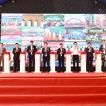 Khánh thành Dự án Tận dụng nhiệt khí thải để phát điện tại Nhà máy ximăng Tam Điệp. (Ảnh: Bnews)