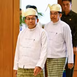 Tổng thống Myanmar Min Aung Hlaing chính thức tuyên thệ tổng thống ngày 10-4 - (Ảnh: AFP)