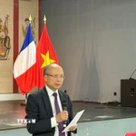 Đại sứ đặc mệnh toàn quyền Việt Nam tại Pháp Đinh Toàn Thắng. (Ảnh: Hữu Chiến/TTXVN)