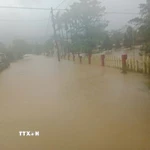 Mưa lớn gây ngập lụt tại nhiều địa phương ở tỉnh Quảng Trị. (Nguồn: TTXVN phát)