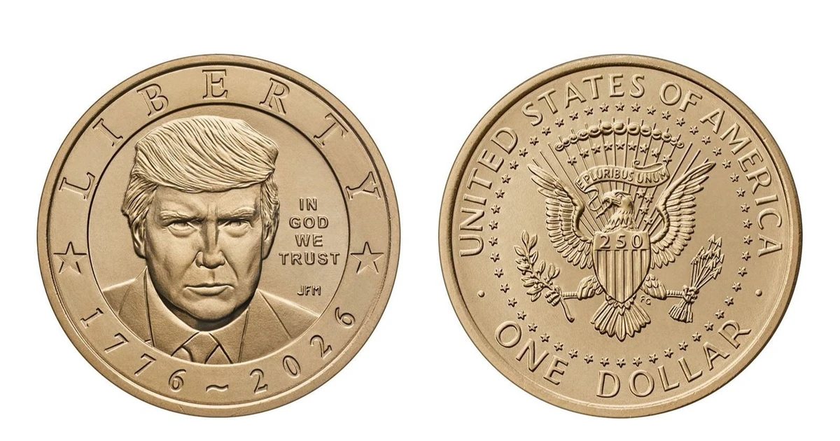 Mỹ phát hành đồng xu 1 USD in hình Tổng thống Donald Trump