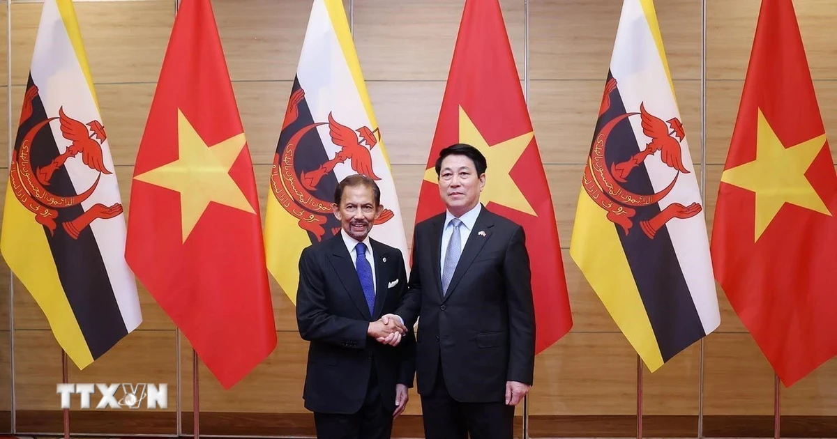 Chủ tịch nước Lương Cường chủ trì chiêu đãi cấp nhà nước Quốc vương Brunei