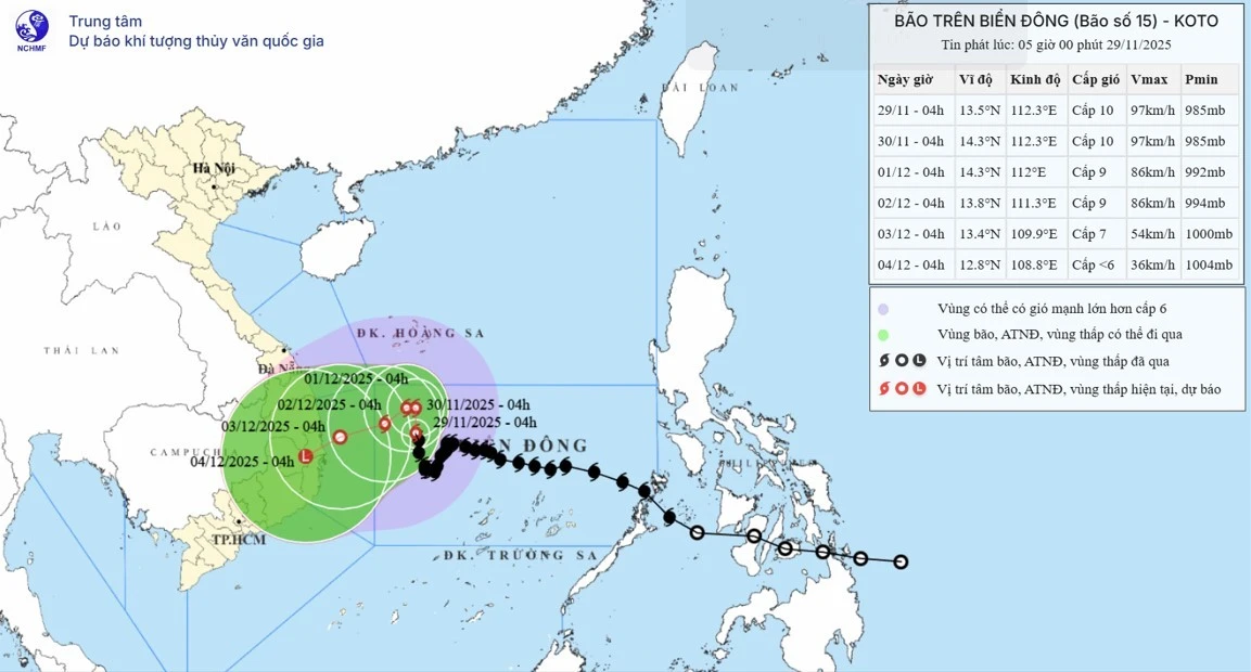 Áp thấp nhiệt đới ít có khả năng ảnh hưởng trực tiếp đến đất liền Nam Bộ