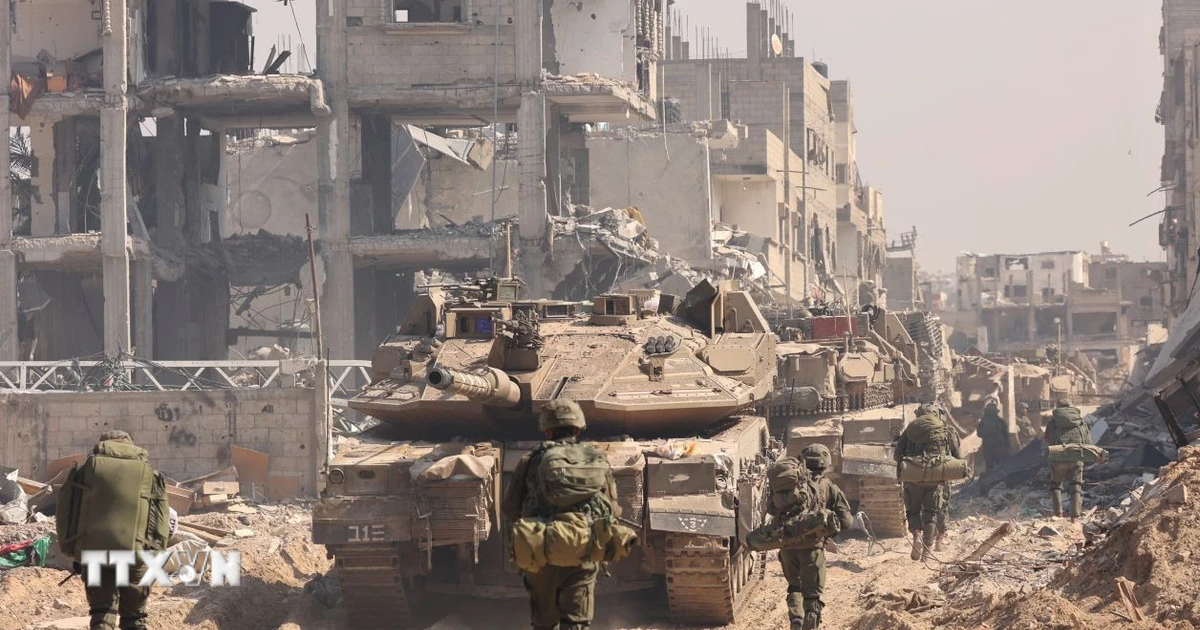 Binh sỹ Israel tham gia chiến dịch quân sự tại Dải Gaza. (Ảnh: THX/TTXVN)