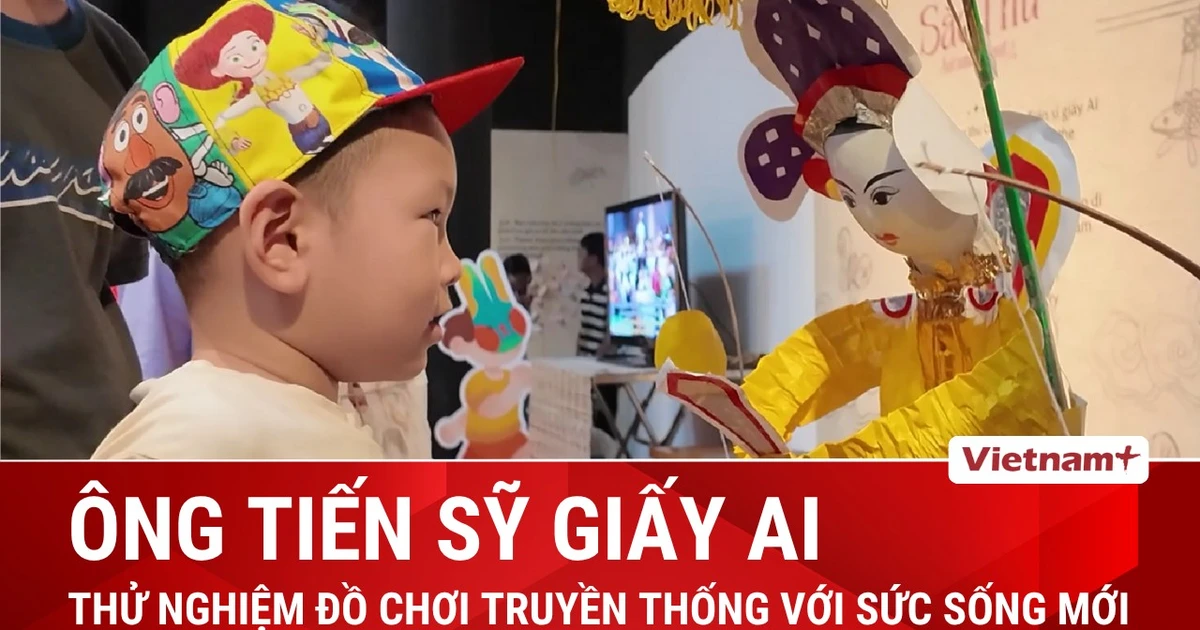 Thiếu nhi Hà Nội thích thú trải nghiệm với ông tiến sỹ giấy tích hợp AI