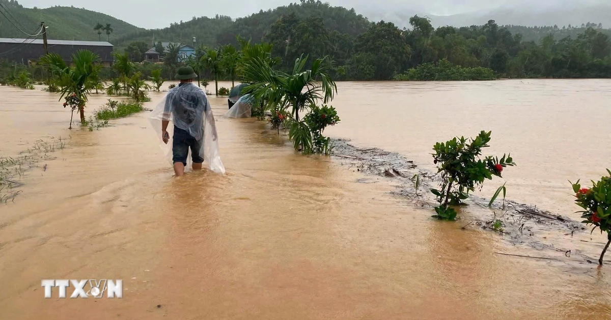 Mưa lớn gây ngập lụt tại một số địa phương ở tỉnh Lào Cai