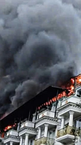 Hiên trường vụ hỏa hoạn chiều 28/12 tại phố Lê Trọng Tấn (Dương Nội, Hà Nội). Ảnh người dân tại hiện trường cung cấp