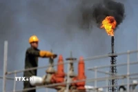 Một nhà máy lọc dầu ngoài khơi Iran. (Ảnh: IRNA/TTXVN)
