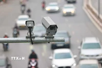 Hệ thống camera giám sát lắp đặt trên khắp tuyến phố. (Ảnh: Thanh Tùng/TTXVN)