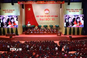 Quang cảnh phiên bế mạc Đại hội đại biểu Mặt trận Tổ quốc Việt Nam lần thứ XI. (Ảnh: Minh Đức/TTXVN)