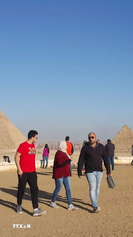Quần thể Kim tự tháp Giza, Ai Cập. (Ảnh: Việt Khoa/TTXVN)