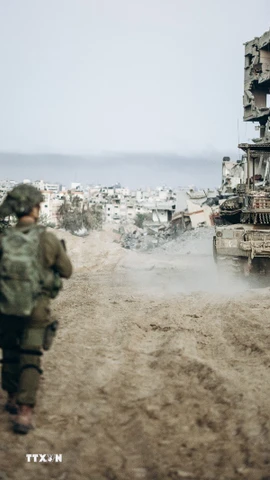 Binh sỹ Israel tham gia chiến dịch quân sự tại Dải Gaza. (Ảnh: THX/TTXVN)