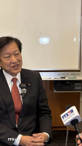 Trưởng ban Quốc tế Đảng Dân chủ Tự do (LDP), ông Yamaguchi Tsuyoshi. (Ảnh: Xuân Giao/TTXVN)