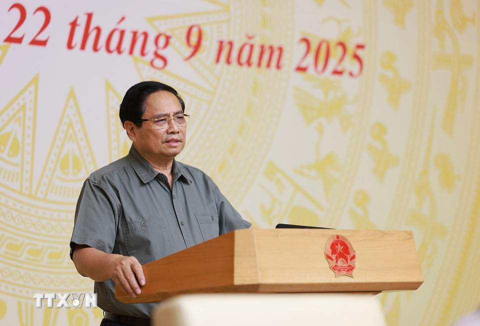 Thủ tướng Phạm Minh Chính chủ trì phiên họp lần thứ nhất của Ban Chỉ đạo Trung ương về chính sách nhà ở và thị trường bất động sản. (Ảnh: Dương Giang/TTXVN)