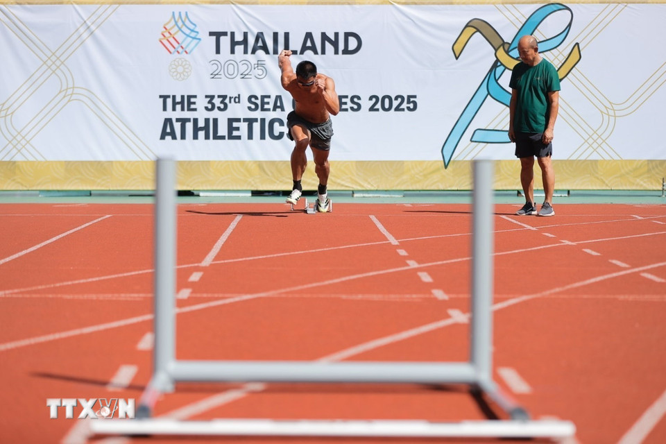 VĐV của Thái Lan tích cực tập luyện chuẩn bị sẵn sàng cho SEA Games. (Ảnh: Minh Quyết/TTXVN)