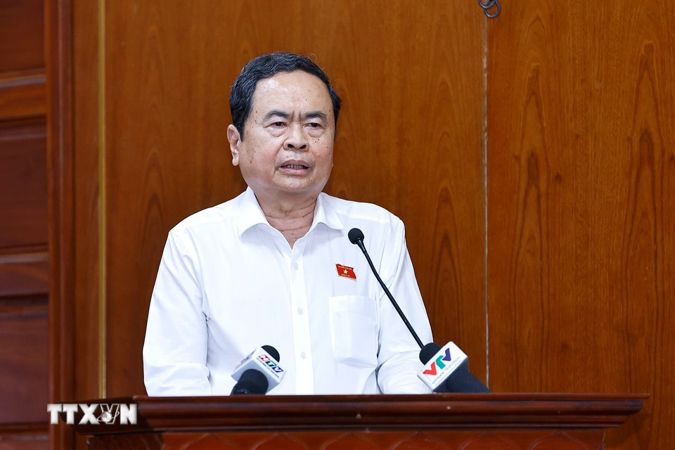 Chủ tịch Quốc hội Trần Thanh Mẫn phát biểu. (Ảnh: Doãn Tấn/TTXVN)