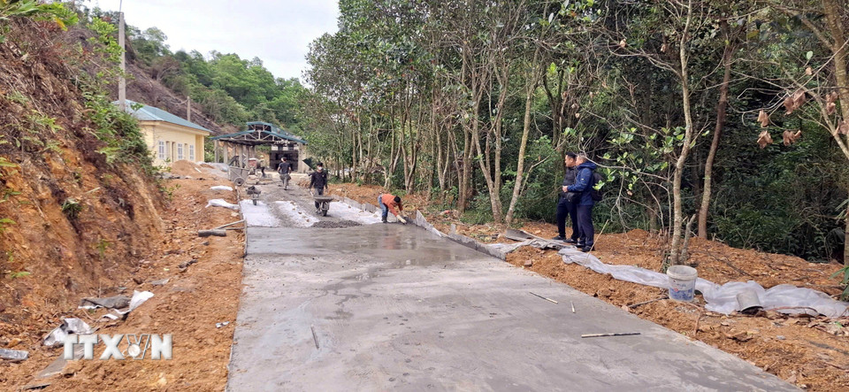 Nhiều tuyến đường trên đảo đã được bê tông hóa giúp giao thông thuận lợi. (Ảnh: Đức Hiếu/TTXVN)