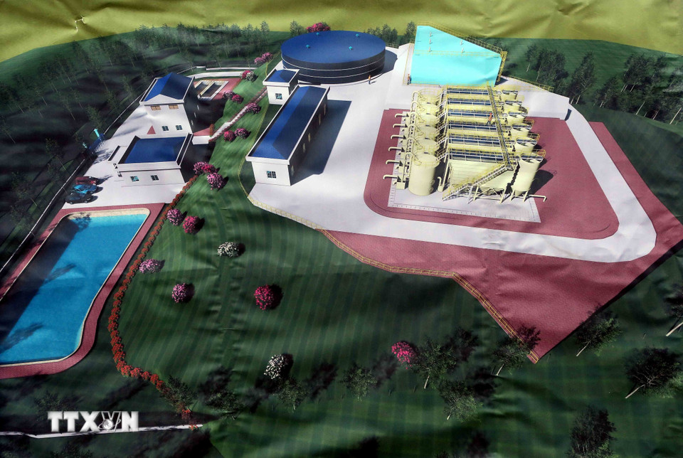 Phối cảnh nhà máy cấp nước Chiềng Dong. (Ảnh: Quang Quyết/TTXVN)