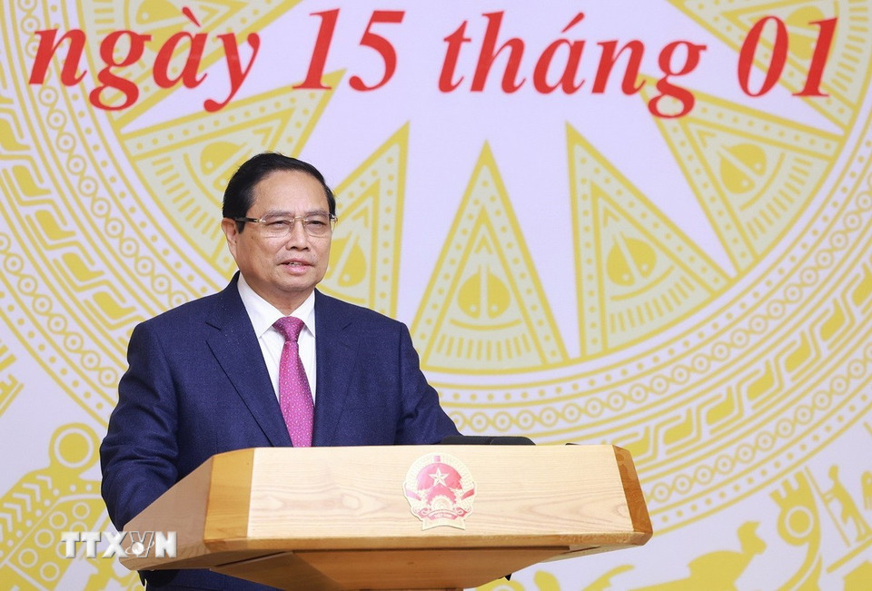 Thủ tướng Phạm Minh Chính chủ trì phiên họp. (Ảnh: Dương Giang/TTXVN)