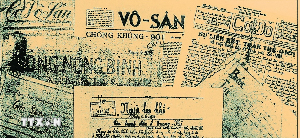 Báo chí Cách mạng do Đảng lãnh đạo đầu những năm 30 của thế kỷ 20. (Ảnh: TTXVN phát)