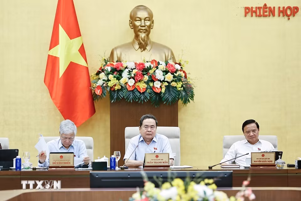 Chủ tịch Quốc hội Trần Thanh Mẫn phát biểu. (Ảnh: Doãn Tấn/TTXVN)